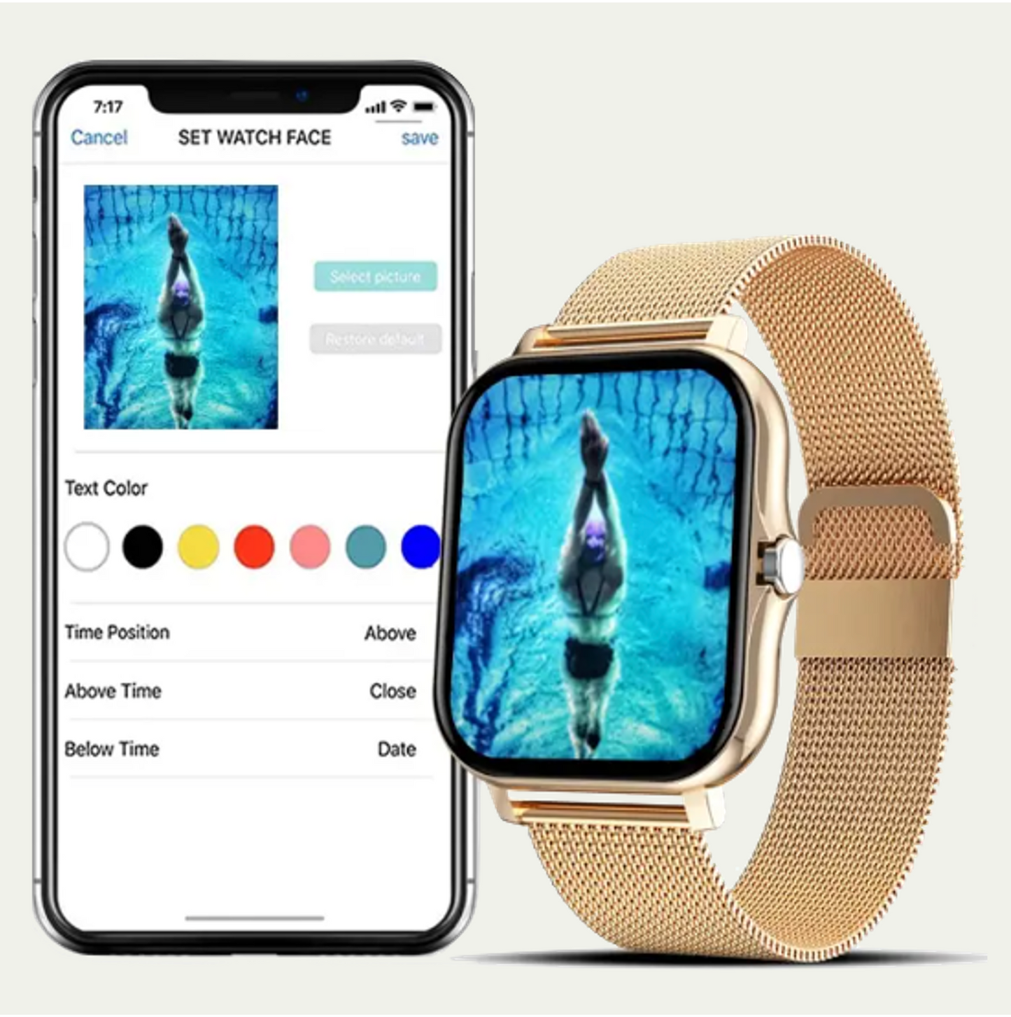 Gold Mesh Smartwatch